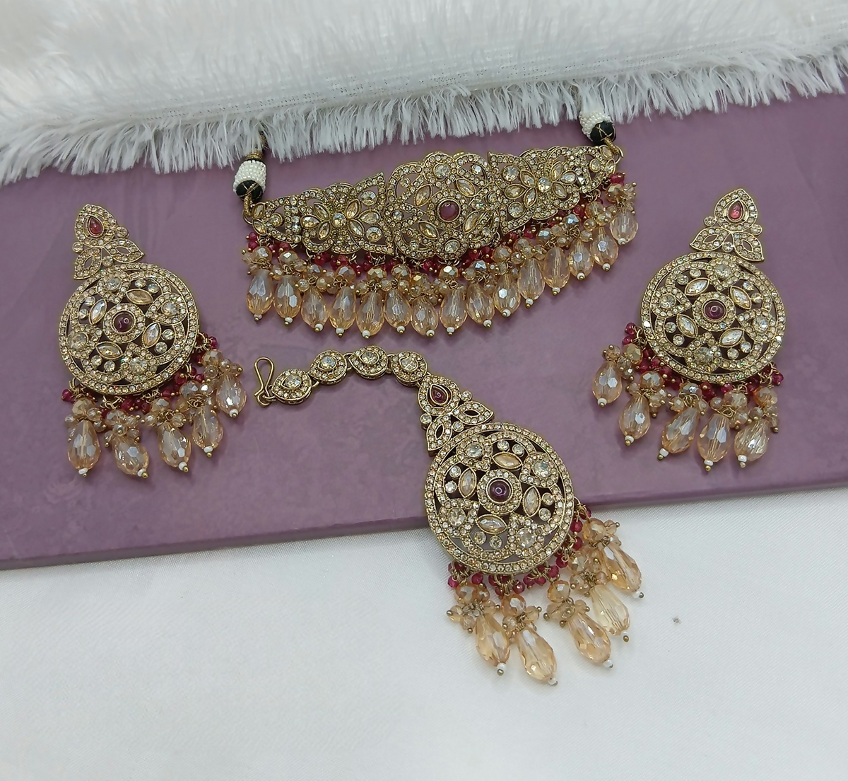 Joban Fashion Ruby Alloy Choker Set | Grocsy