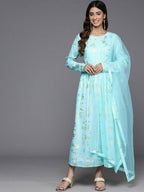 Ahalyaa Women's Traditional wear Dress - Blue | Grocsy