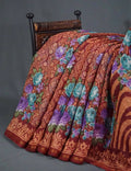Shades Of Peppy Red Floral Design Semi Chanderi Saree By Gayathri Reddy Designer Studio | Grocsy