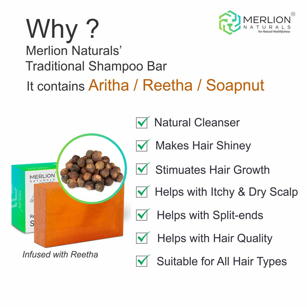 Merlion Naturals Reetha Shikakai Shampoo Bar | Grocsy