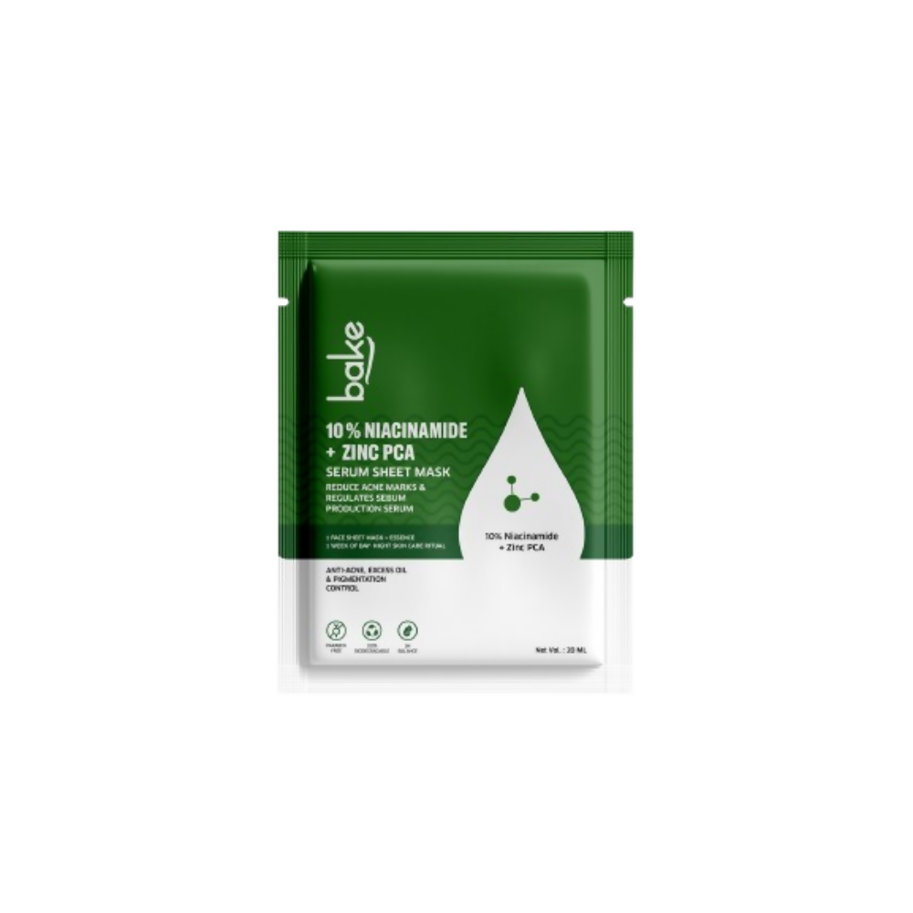 Bake 10% Niacinamide + Zinc PCA Serum Sheet Mask | Grocsy