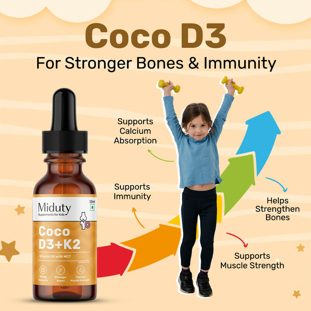 Miduty Coco D3+K2 Drops For Kids & Babies | Grocsy