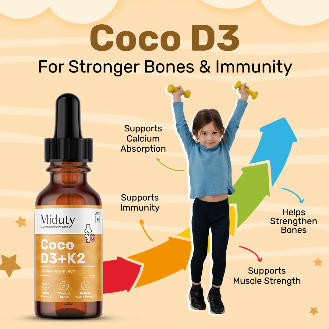 Miduty Coco D3+K2 Drops For Kids & Babies | Grocsy