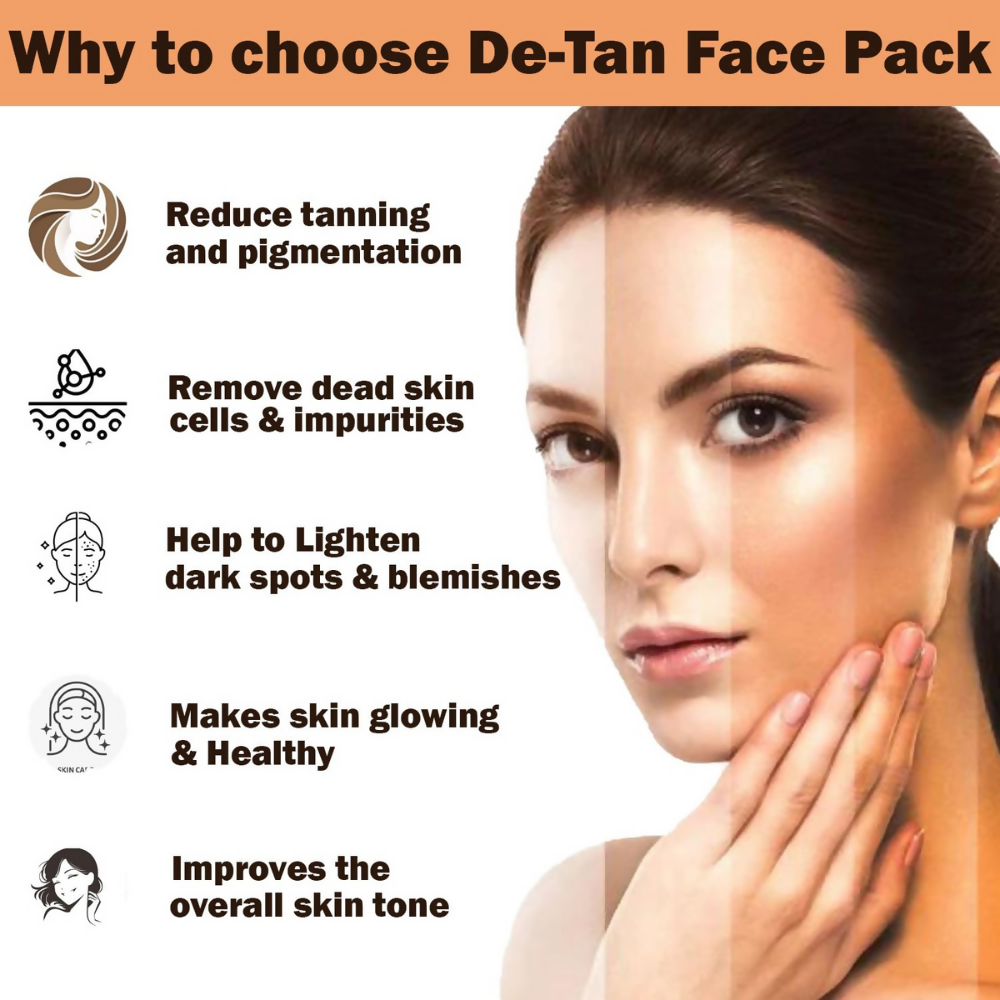 Our Cares D-TAN Face Pack for Instant Tan Removal & Sun Damage Protection | Grocsy