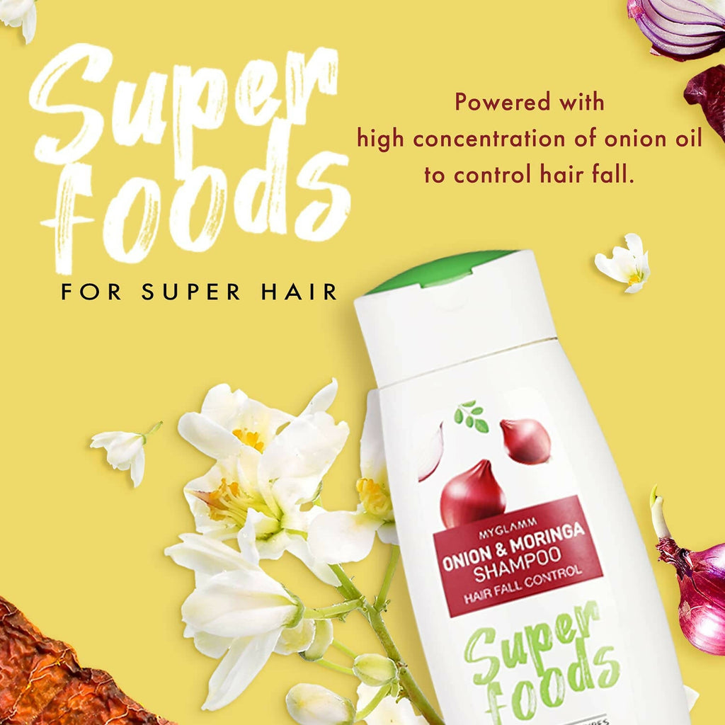 MyGlamm Superfoods Onion & Moringa Shampoo | Grocsy