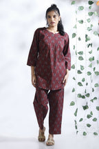 Breathables Butta Print Cotton Co-Ord Set – Wine | Grocsy
