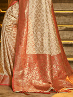 Shree Shyam Fashion Rajvastra Red Banarasi Silk Saree | Grocsy