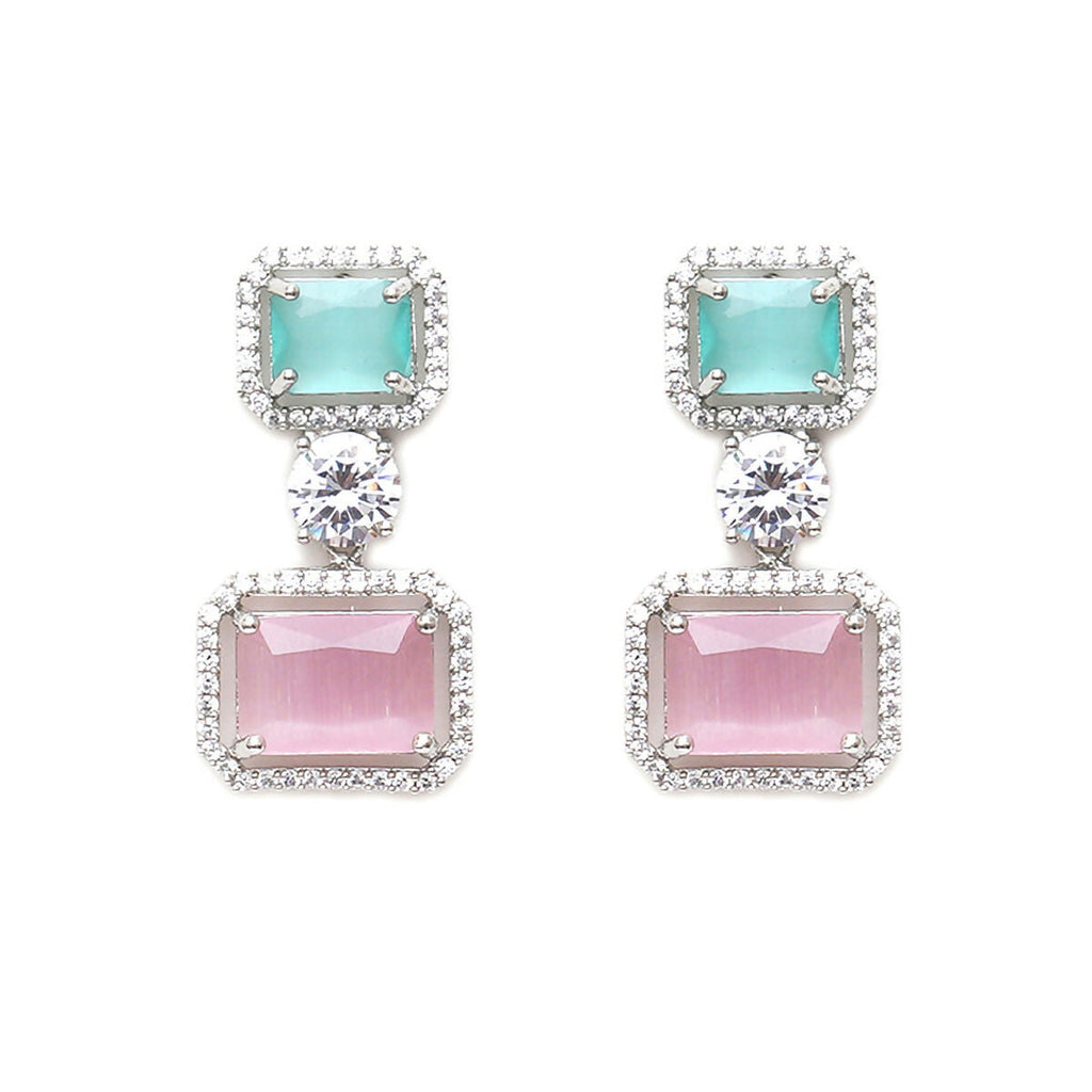 Jade and Blush Pink Earrings- Ruby Raang | Grocsy
