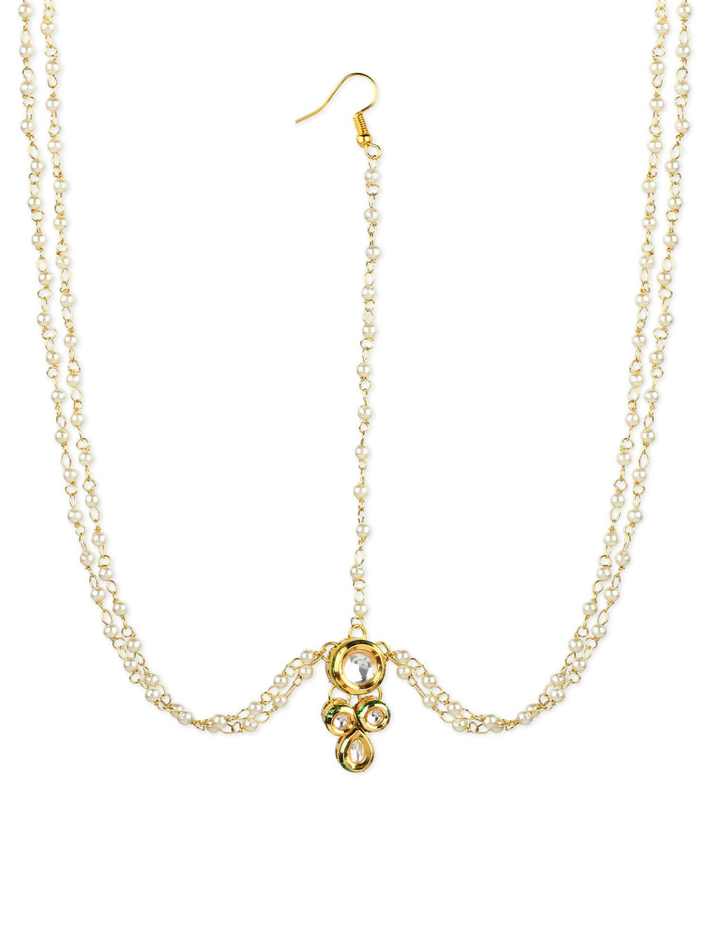 Gold-Polished Kundan Head Jewellery - Ruby Raang | Grocsy