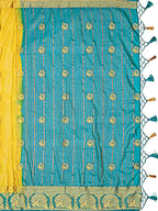 Mimosa Women's Yellow Mysore Silk Crepe Saree With Blouse | Grocsy