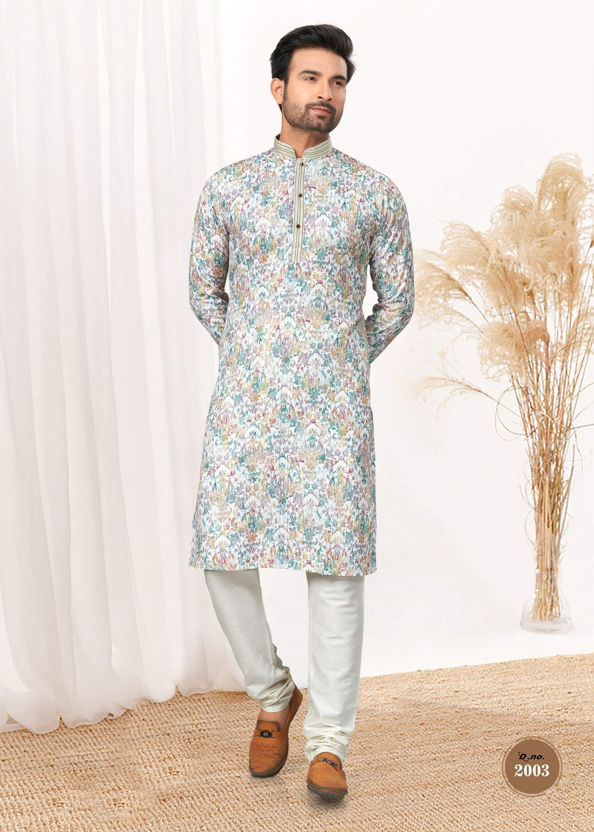 Joban Fashion Men's multicolor Cotton printed Kurta Pyjama set | Grocsy