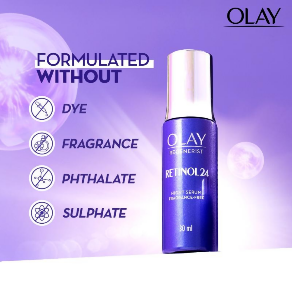 Olay Retinol Kit For Overnight Repair - Serum With Free Cleanser | Grocsy