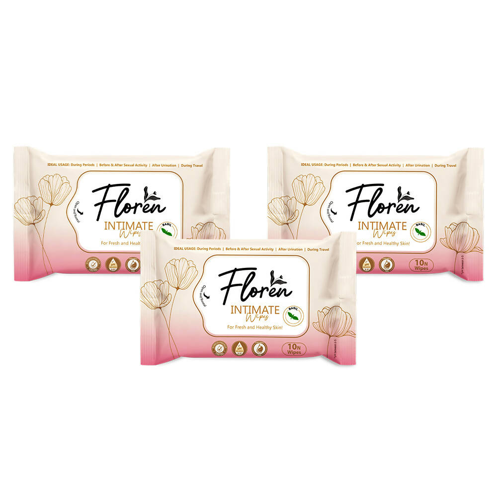Floren Basil Intimate Wipes | Grocsy