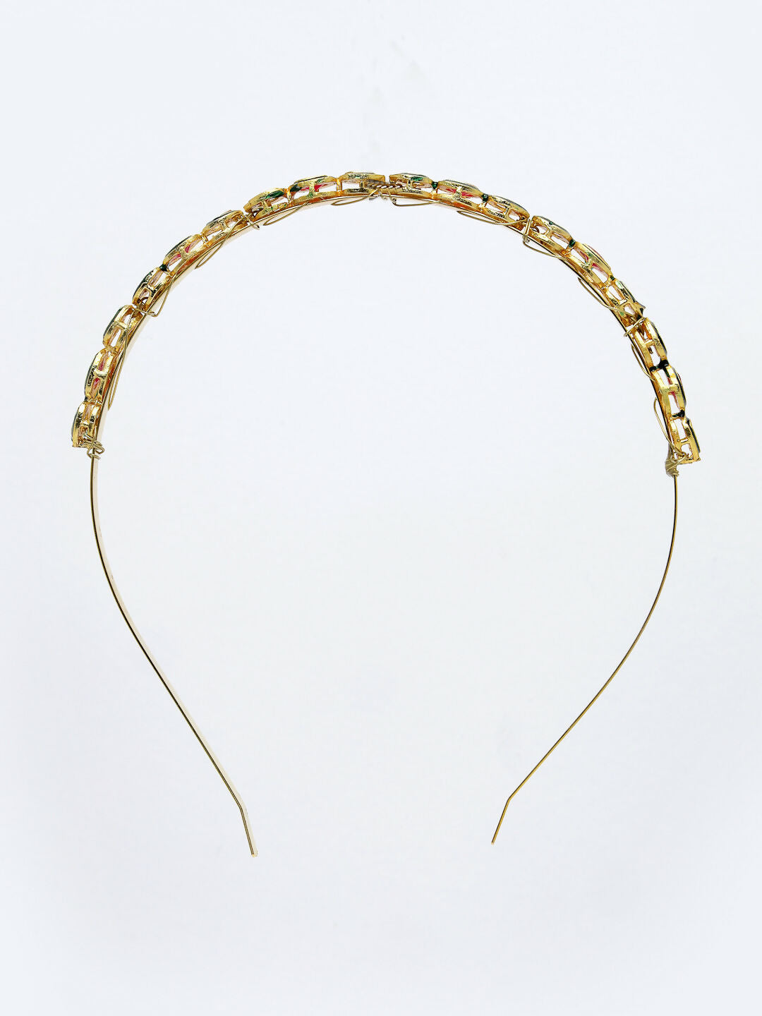 NVR Women's Multi colour Kundan Gold-Polished Embellished Hairband | Grocsy
