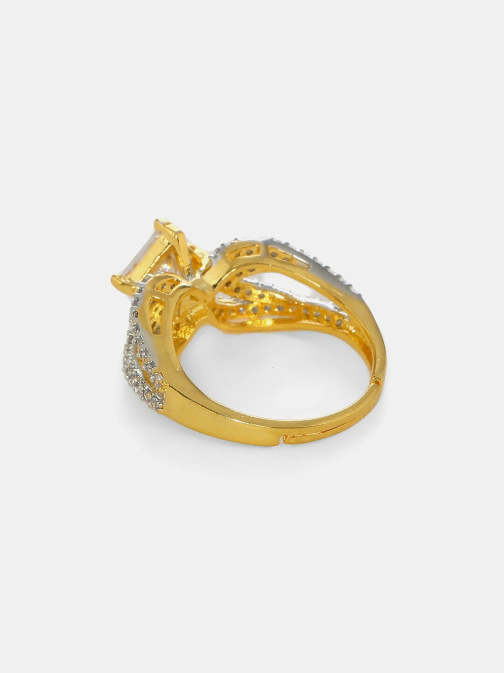 Daimonds and Square Solitaire Ring- Ruby Raang | Grocsy