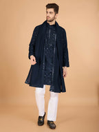 Vastranavya Navy Blue Exclusive Festival Wear Viscose Silk Thread & Sequence Embroidered Work Kurta with Dupatta | Grocsy