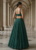 Lehenga Mart Green Net Designer Bollywood Style Wedding Wear Lehenga Choli | Grocsy