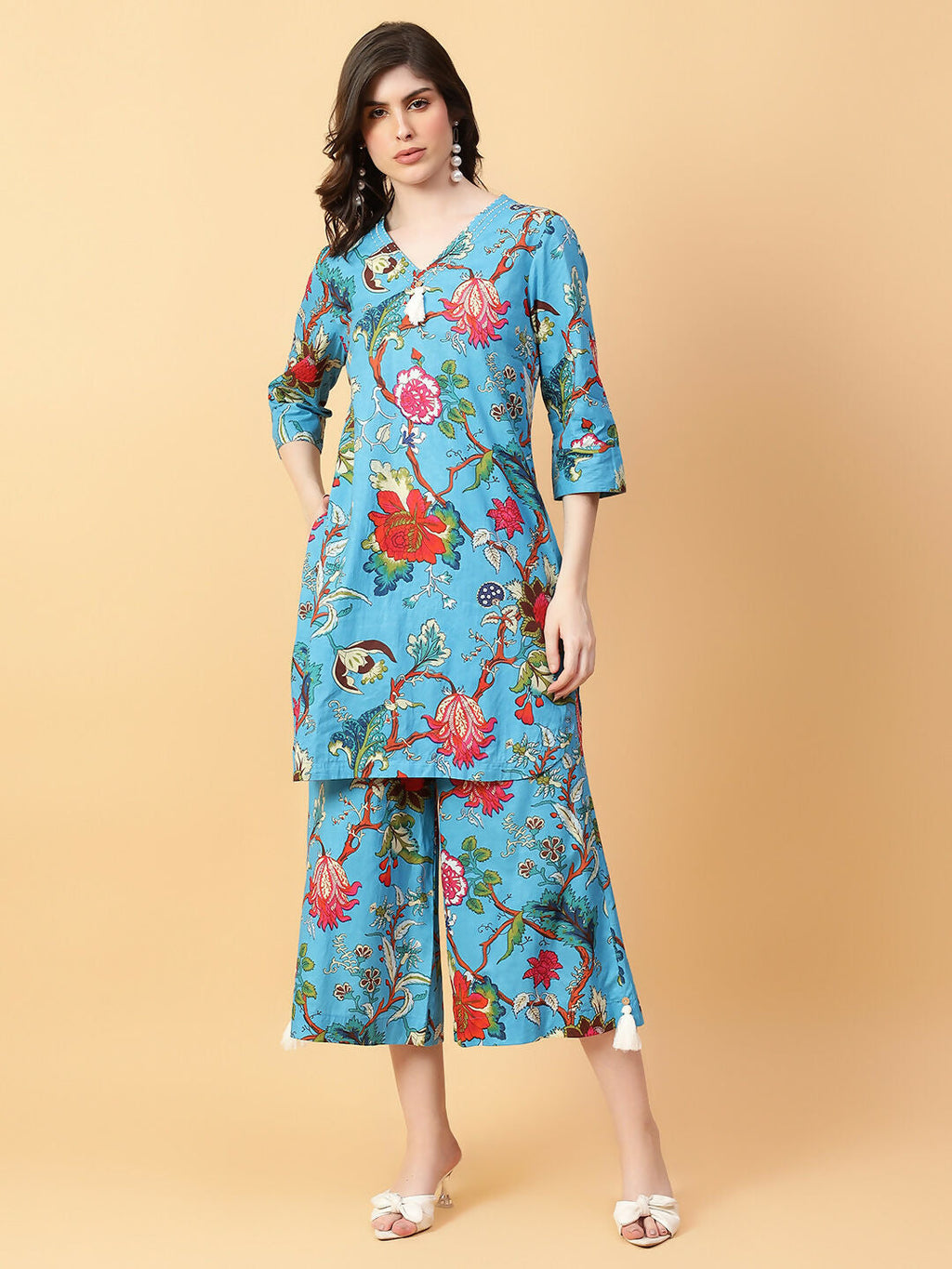 Joban Fashion Black Cotton Printed & Hand Work Co-ord Set | Grocsy