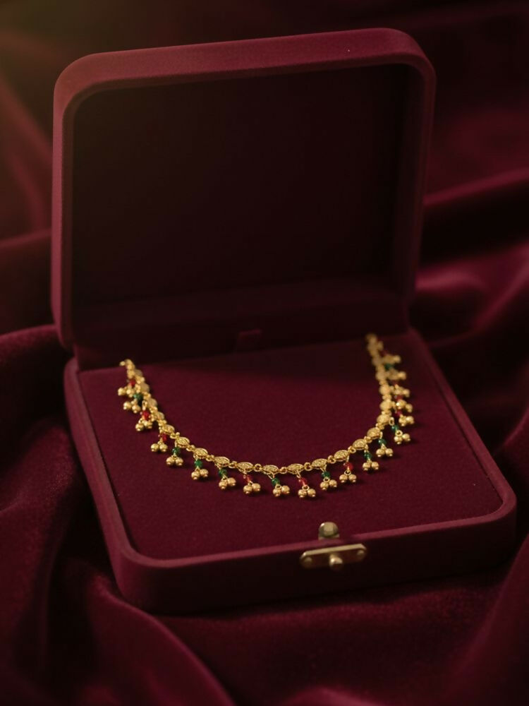 NVR Women Gold Plated Multicolour Minimal chain | Grocsy