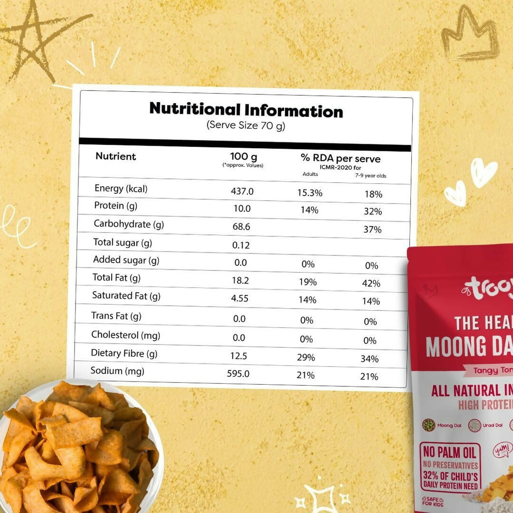 Troovy Healthy Tangy Tomato Moong Dal Chips | Grocsy
