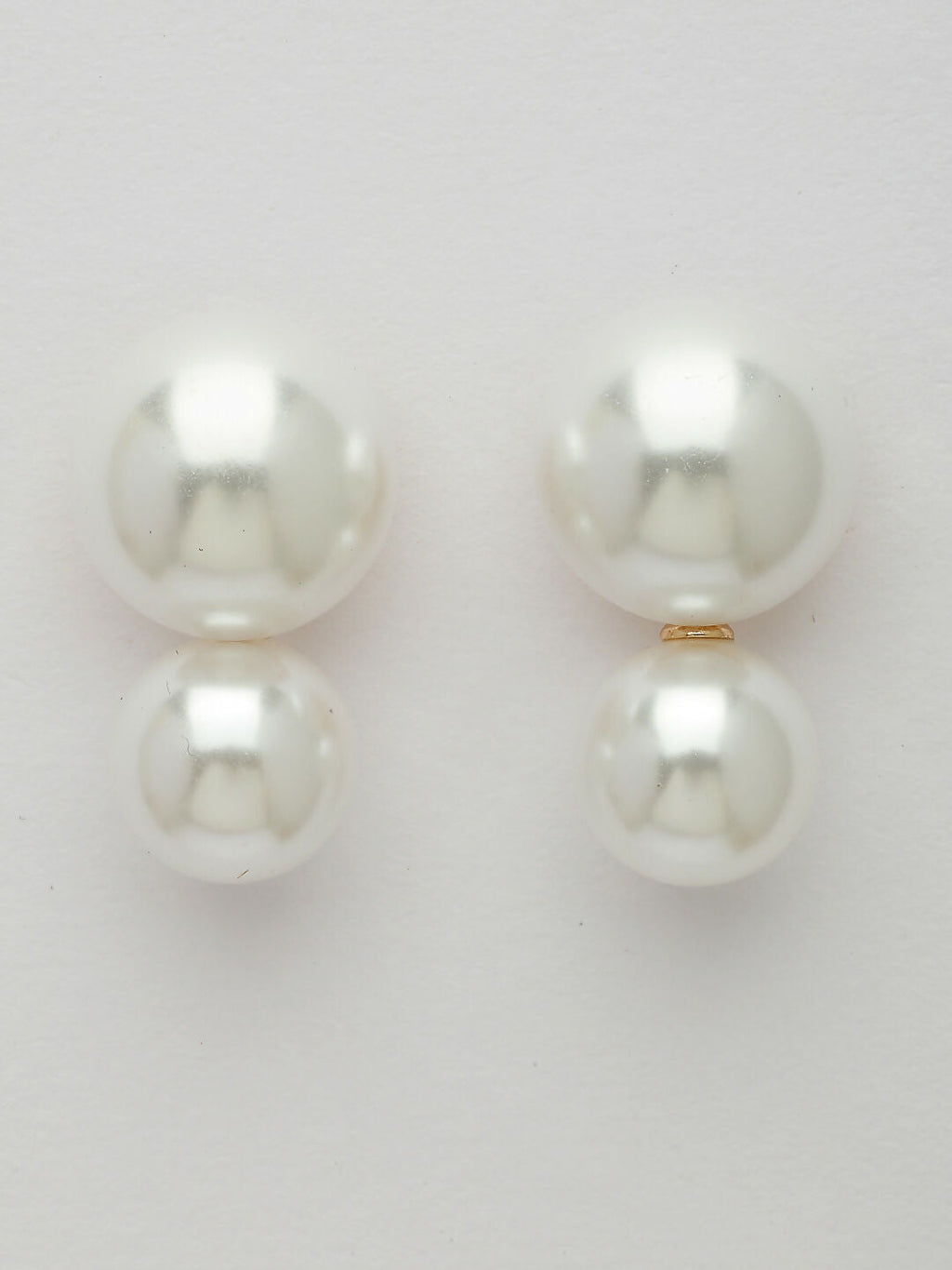NVR Women's White Pearl Gold-Polished Circular Drop Earring | Grocsy