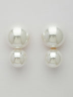NVR Women's White Pearl Gold-Polished Circular Drop Earring | Grocsy