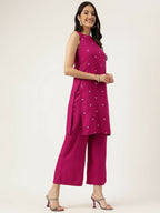 Joban Fashion Pink Rayon and Embroidered Work Straight Kurta Bottom Set | Grocsy