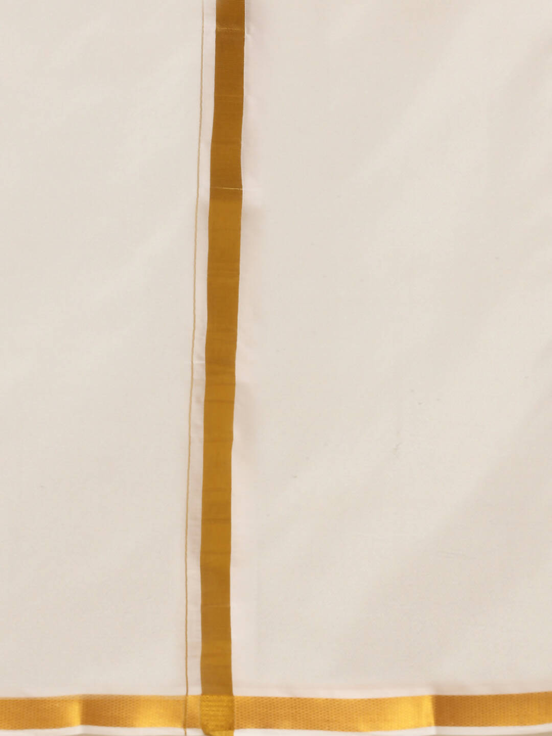 Ramraj Cotton Mens Pure Cotton 1 Inch Gold Jari Dhoti - White | Grocsy