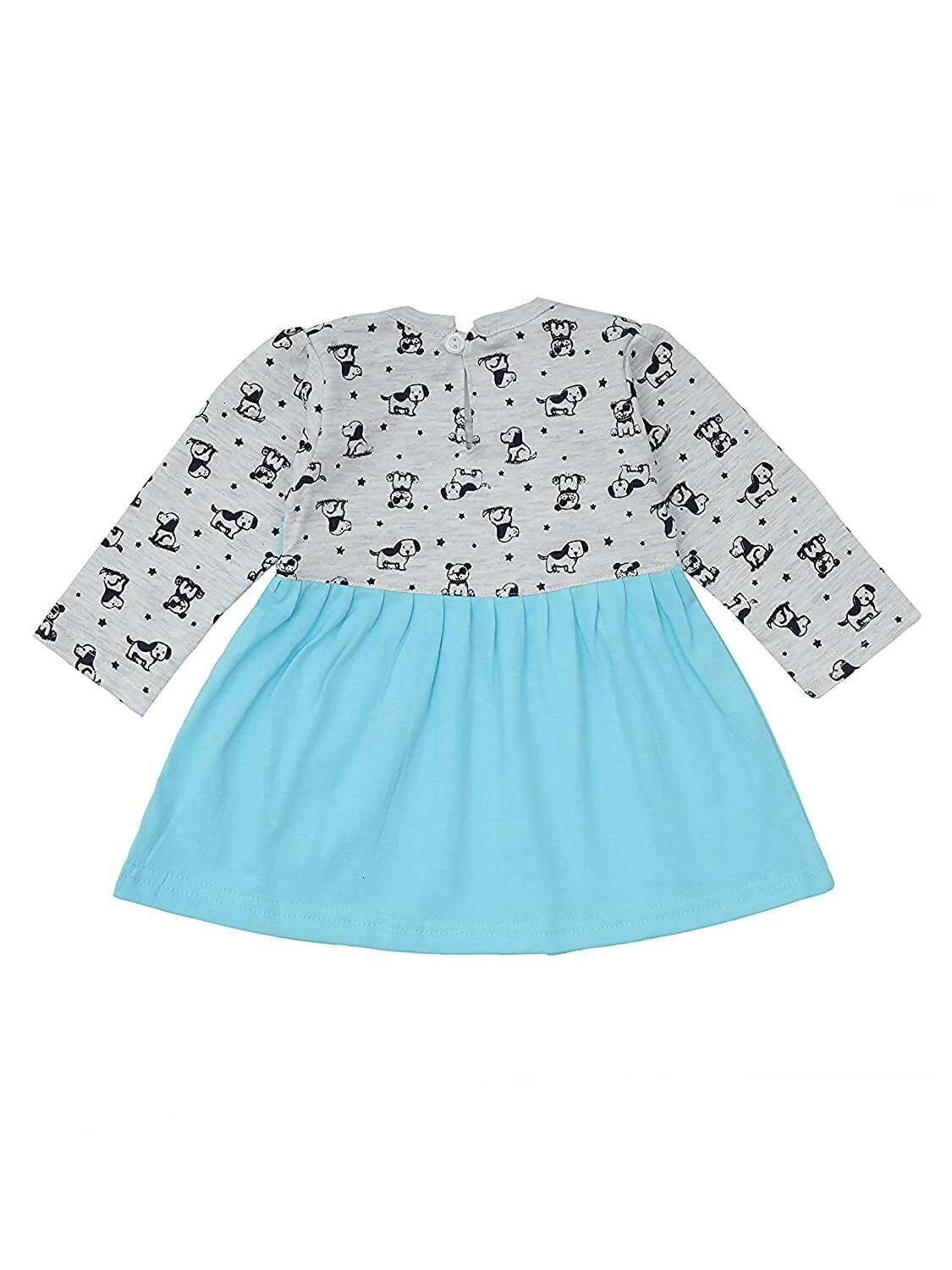 NammaBaby Baby Girl's A-Line Mini Frock Dress - Blue Grey | Grocsy