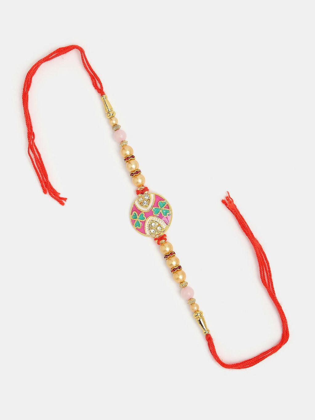 NVR Women & Men Set of 2 Multicolor Artificial beads Bhaiya Bhabhi Rakhi With Roli Chawal | Grocsy
