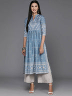 Ahalyaa Women's Traditional wear Kurta - Powder Blue | Grocsy
