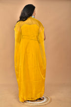 Morchari Women Hand Embroidery Crop Top-Yellow | Grocsy