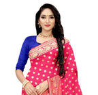 Vamika Pink Weaving Banarasi Jacquard Saree | Grocsy