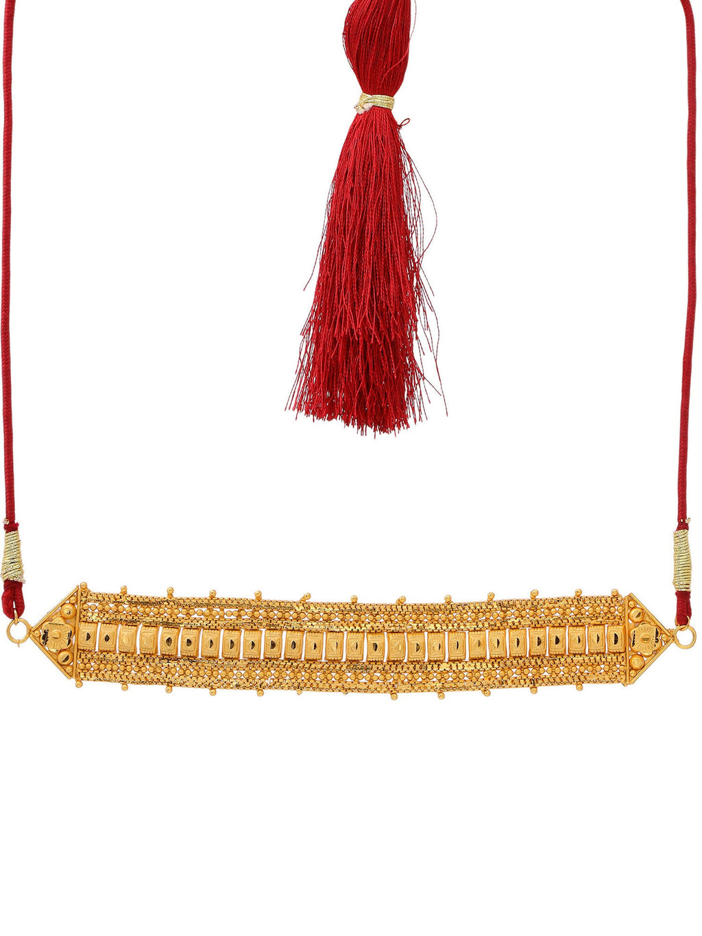 Ruby Raang Golden Choker with Round Studs | Grocsy