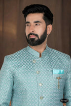 Joban Fashion Men's Green Woven Jacquard Kurta with Pyjama | Grocsy