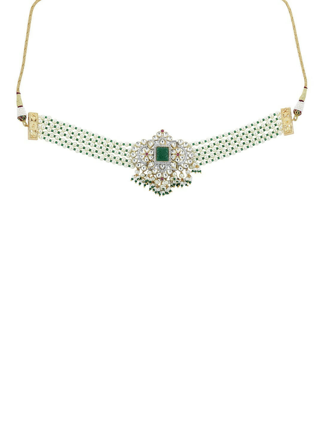 Green Stone Kundan Choker- Ruby Raang | Grocsy