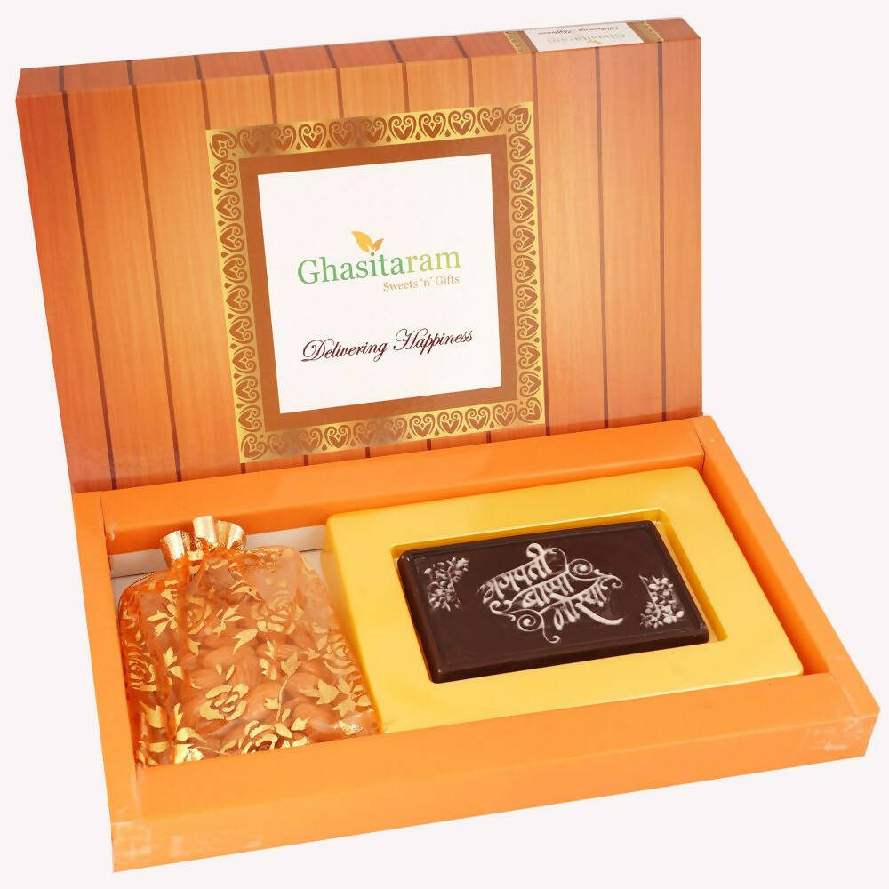 Ghasitaram Ganpati Chocolate Bark and Almonds | Grocsy