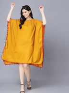 Myshka Mustard Yellow Layered Kaftan Dress | Grocsy