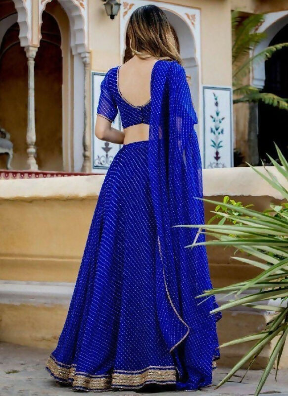Lehenga Mart Designer Indian Wedding Lehenga Choli-Blue | Grocsy