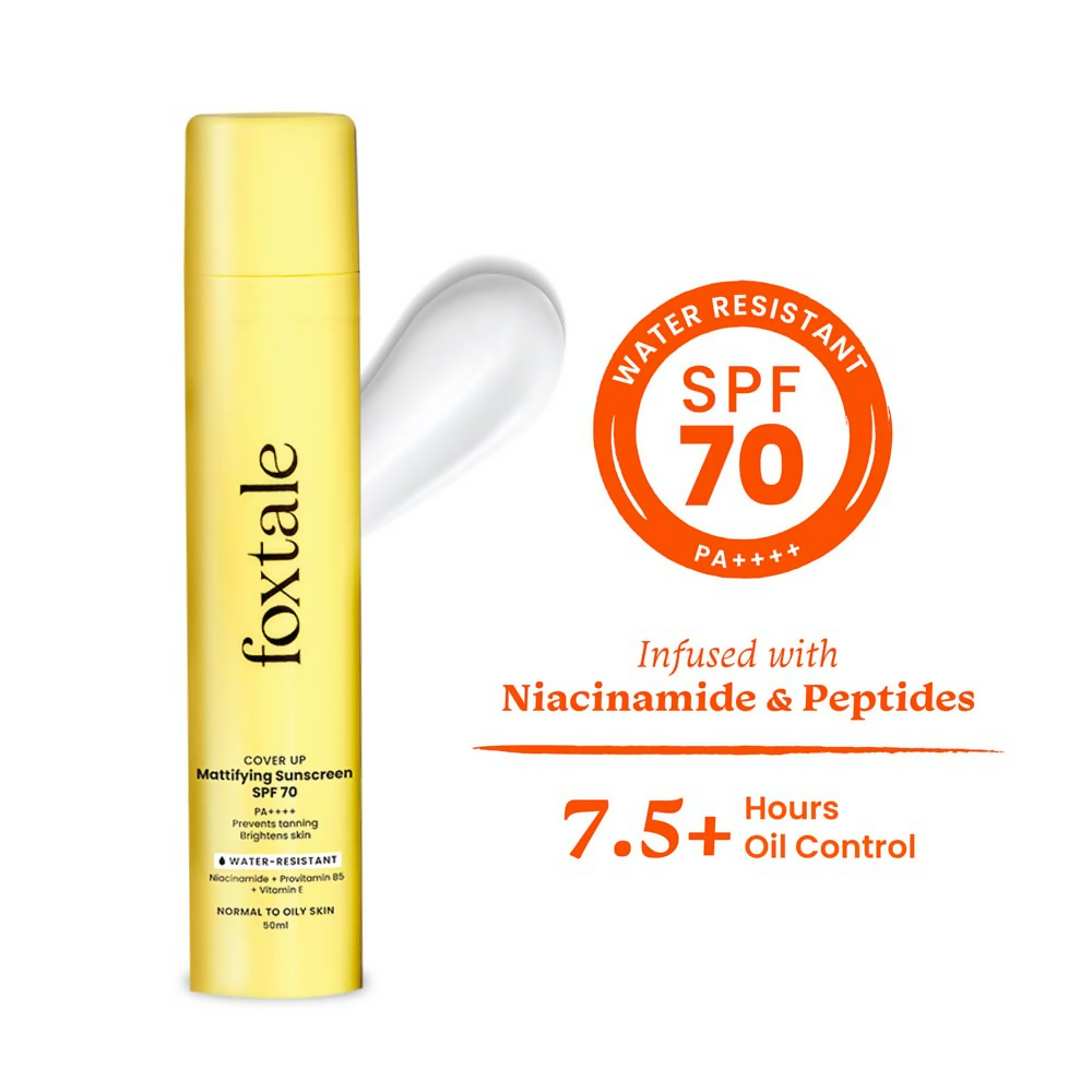 Foxtale SPF 70 Gel-Cream Sunscreen for Oily Skin with PA++++ & Niacinamide | Grocsy