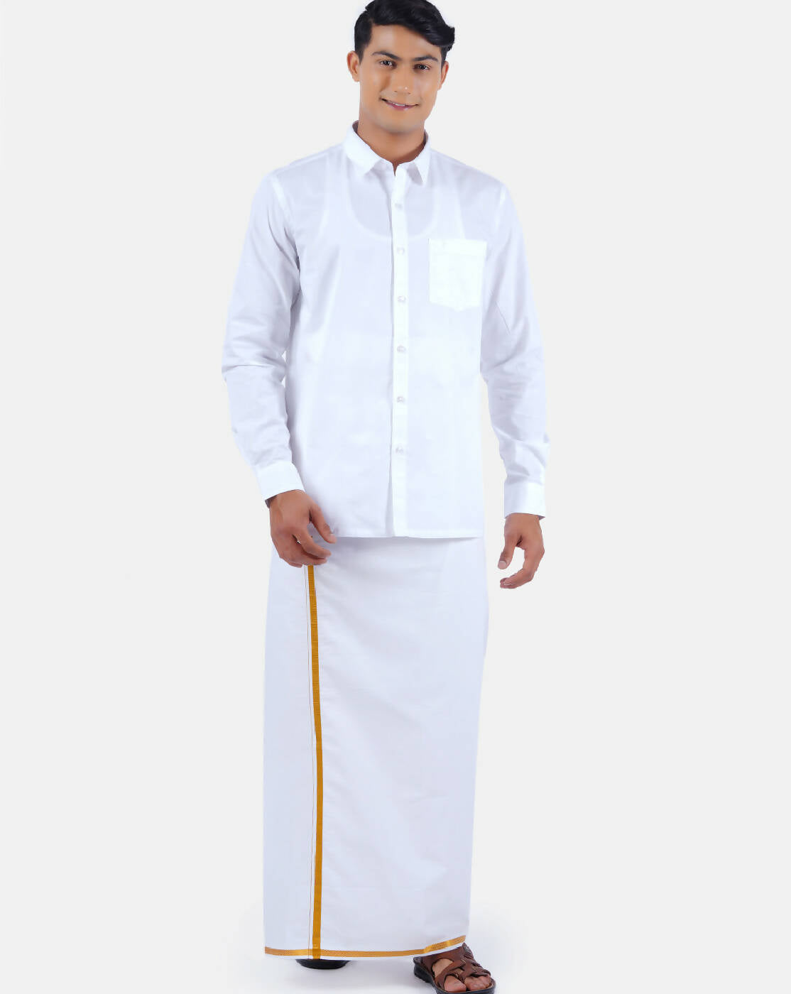 Ramraj Cotton Mens 100 % Cotton Viceroy Full Sleeve White Shirt | Grocsy