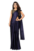 Vamika Navy Satin Designer Saree (PAVITRA NAVY) | Grocsy