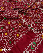 Red Silk Blend Ethnic Motifs Saree with Unstitched Blouse - A2M | Grocsy