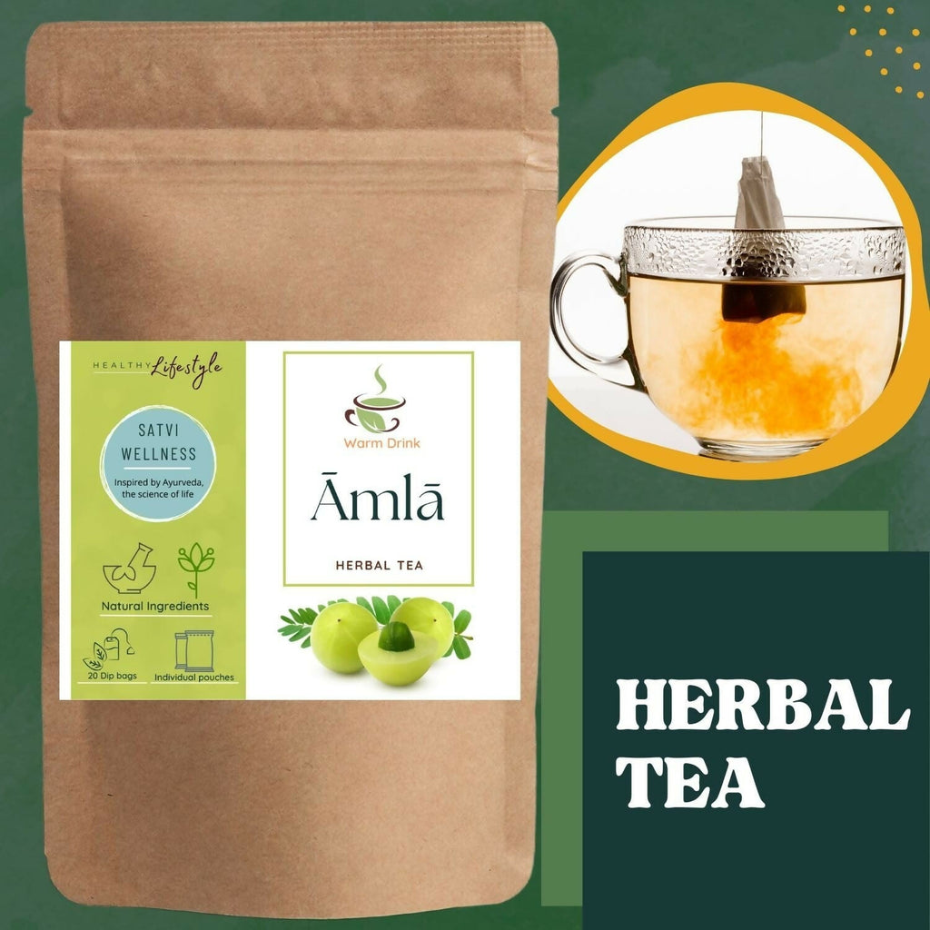 Satvi Wellness Amla Tea | Indian Gooseberry Tea Bags | Grocsy