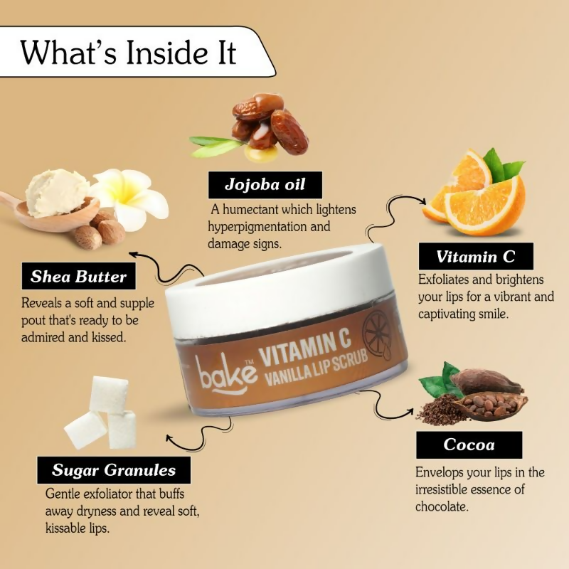 Bake Vitamin C Vanilla Lip Exfoliating & Lightening Scrub | Grocsy