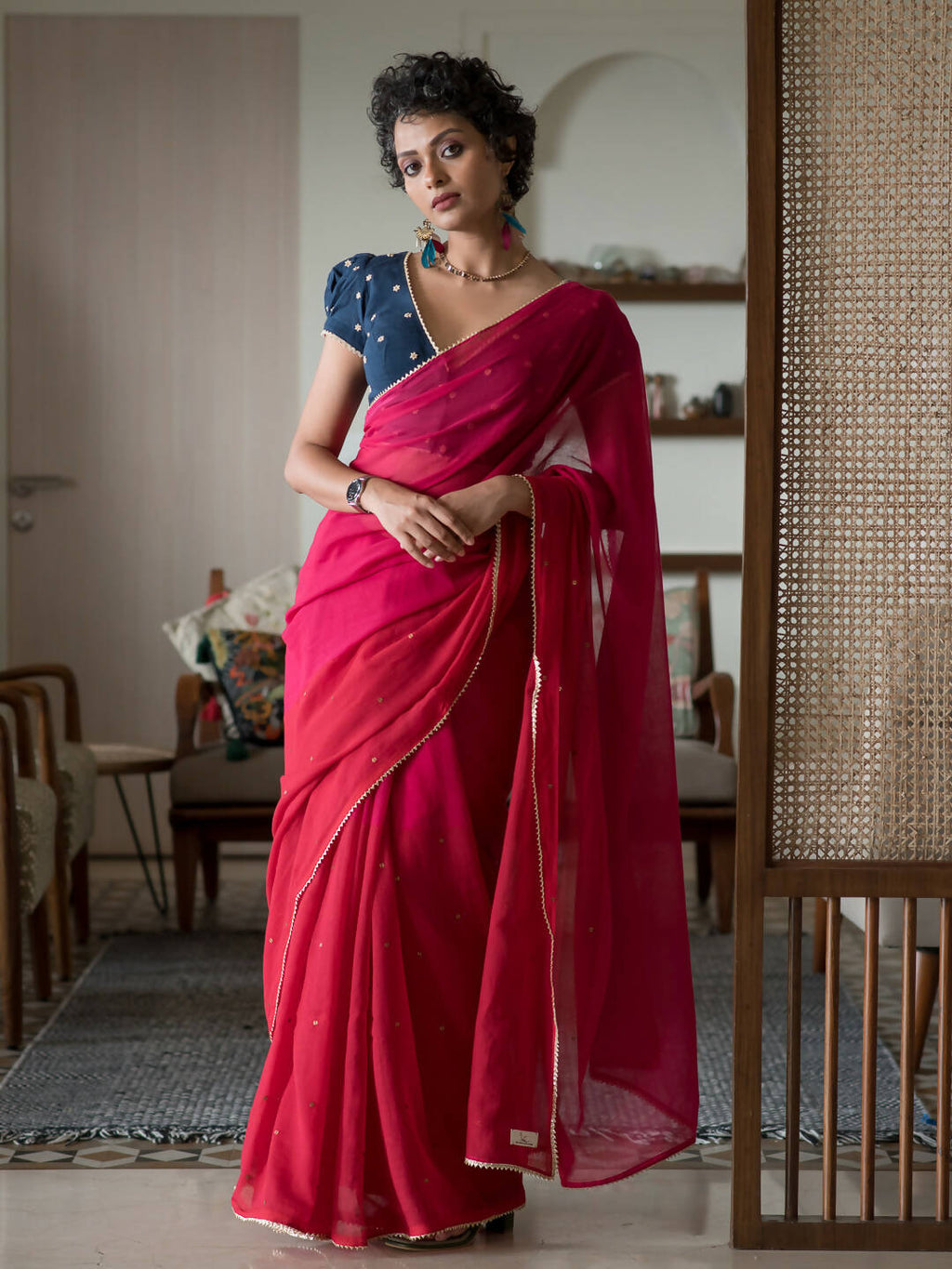 Suta Multi Color Woven Design Pure Cotton Saree | Grocsy