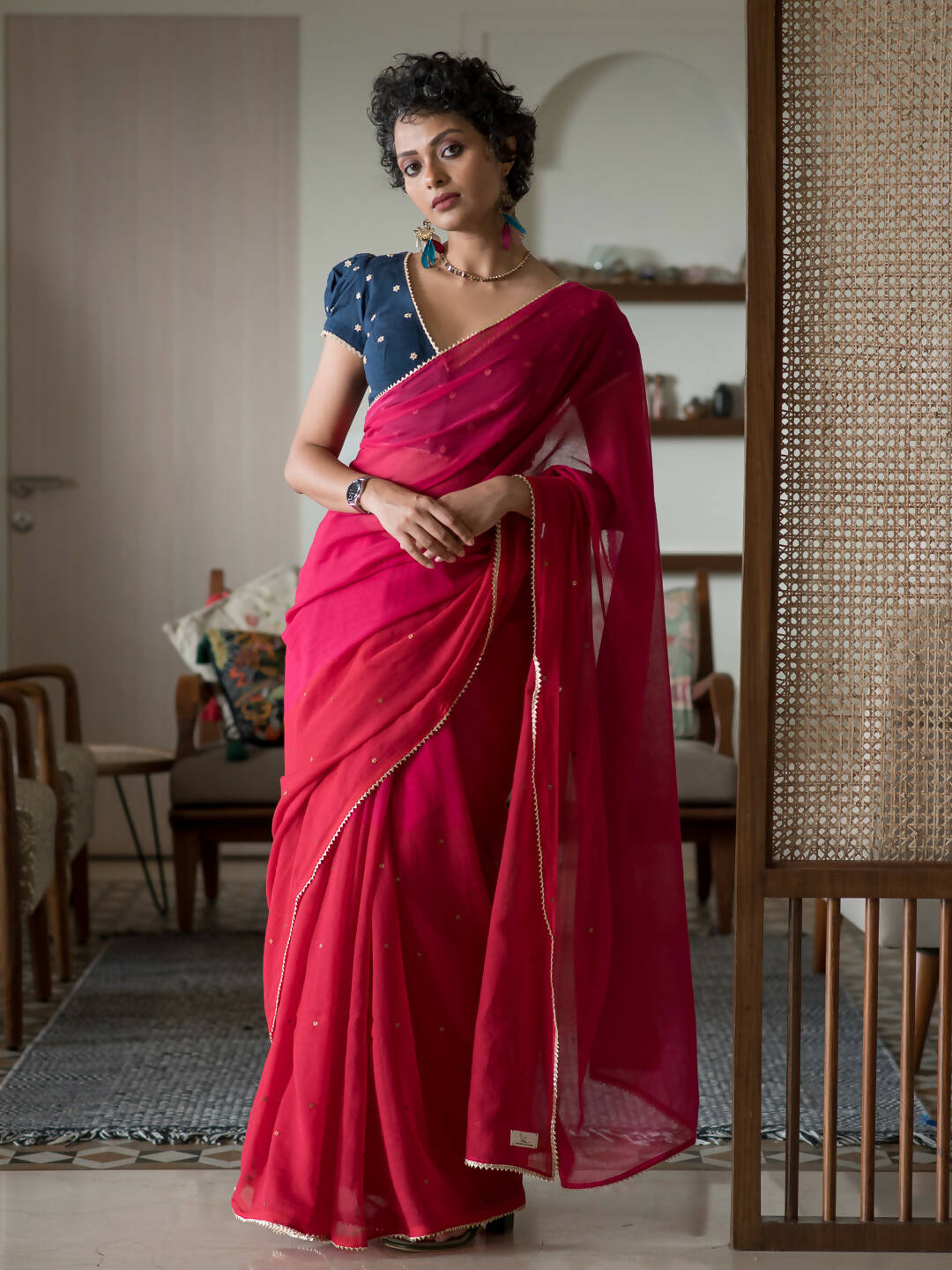 Suta Multi Color Woven Design Pure Cotton Saree | Grocsy