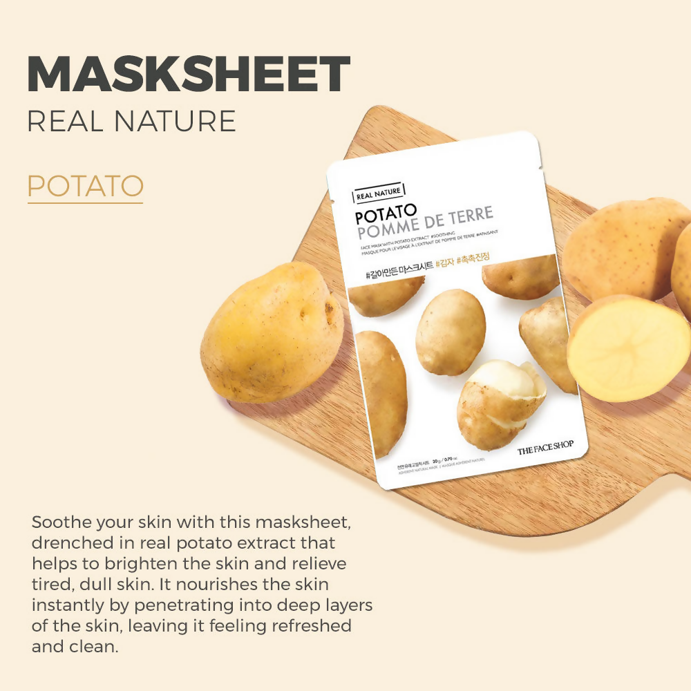 The Face Shop Real Nature Potato Face Mask - Korean Skincare | Grocsy
