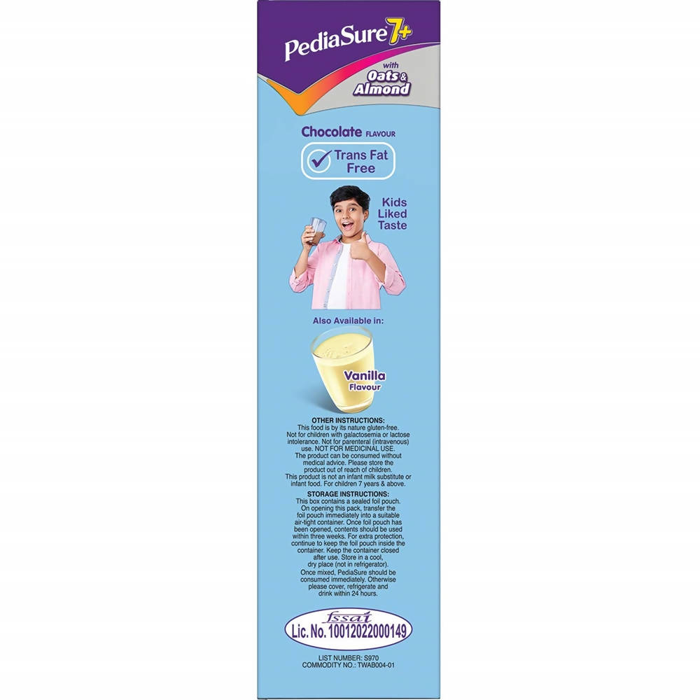 Pediasure 7 Plus Oats & Almond Nutrition Drink Powder Chocolate Flavour for Infants | Grocsy