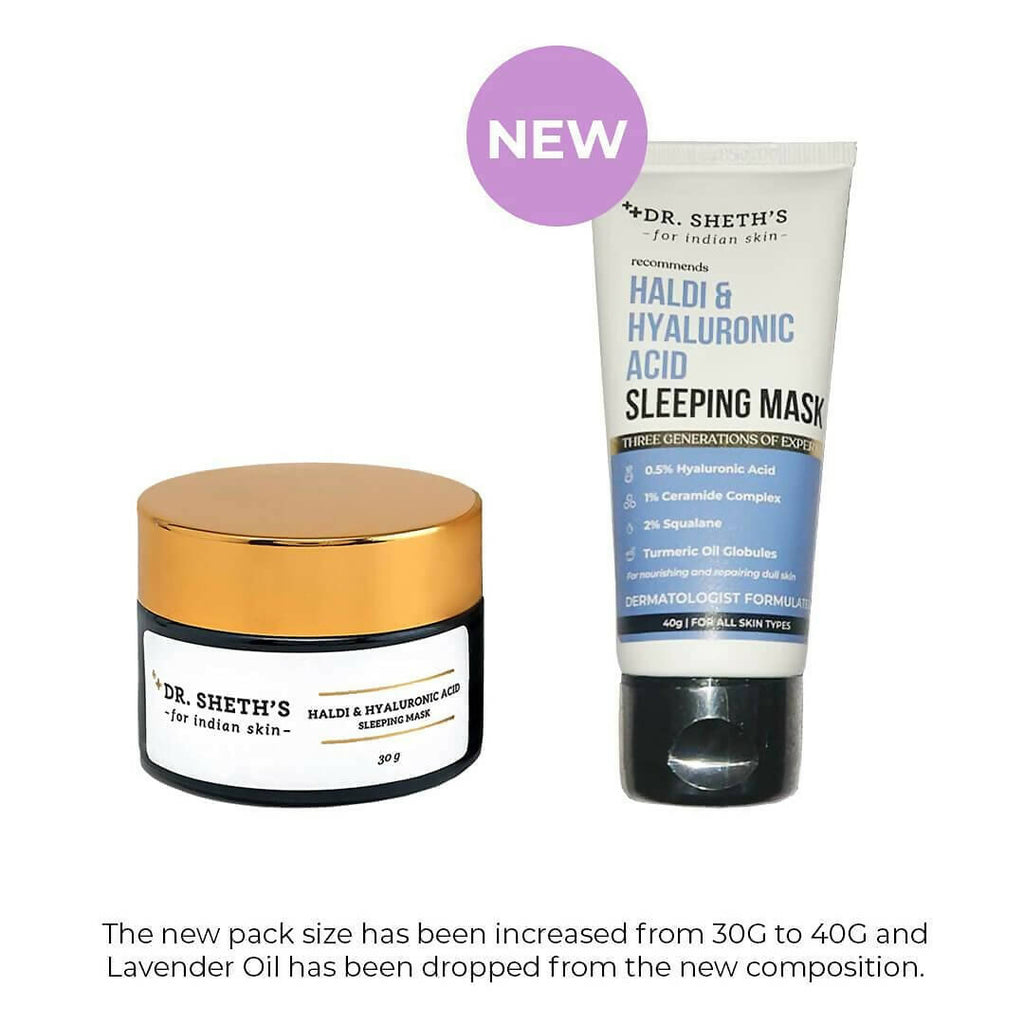 Dr. Sheth's Haldi & Hyaluronic Acid Sleeping Mask Cream For Even Tone, Acne, Dullness & Hydration, For All Skin Types | Grocsy